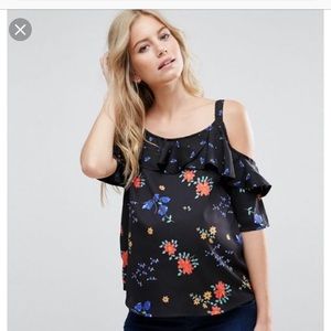 New Look Maternity floral cold shoulder blouse